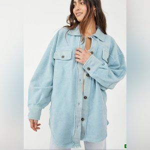 FREE PEOPLE Ruby  Oversized Jacket in mountain/sky jubilee  Sz M